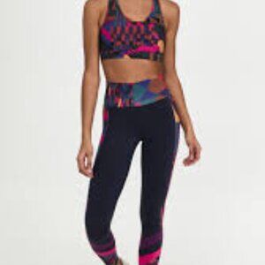 FARM Rio Women's Leggings, NWT, Abstract Patches, Black, Print, Med